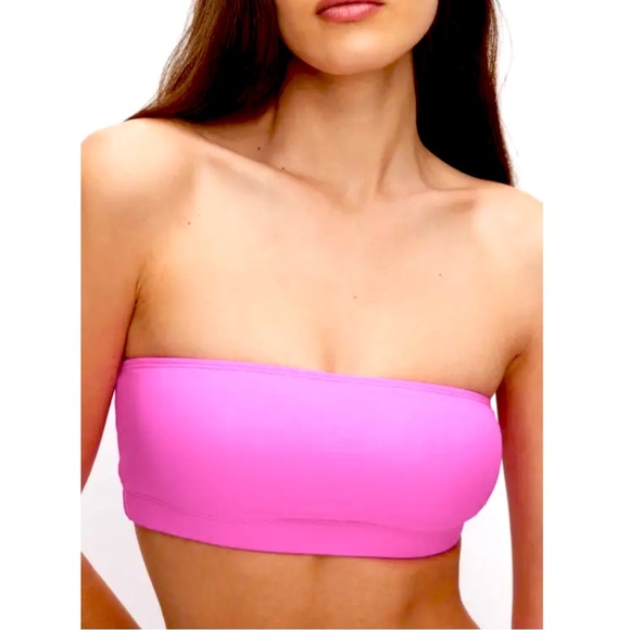 NWT Good American Better Band Top in Bright Pink 3/4 L/XL - Picture 1 of 8